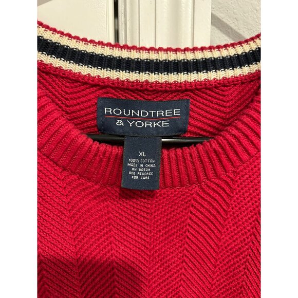 Roundtree & Yorke Red Crewneck Long Sleeve Sz XL - Picture 5 of 8